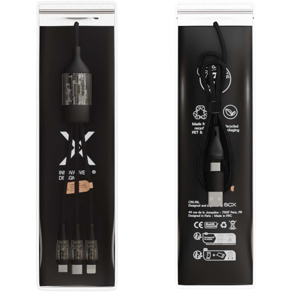 SCX.design C50 5-in-1 snellaadkabel 100 W/5 A met digitaal display