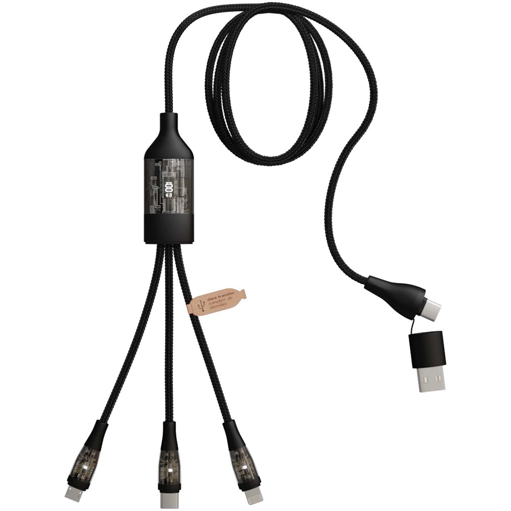 SCX.design C50 5-in-1 snellaadkabel 100 W/5 A met digitaal display
